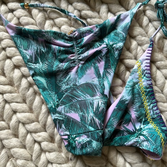 PilyQ Women's Mai Tai Stitched Gypsy Halter Top & Reversible Teeny Bikini Bottom - Picture 12 of 16